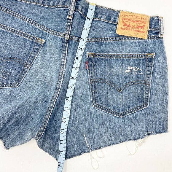 LEVI'S | Distressed Denim Cut-Off Shorts - Picture 10 of 12